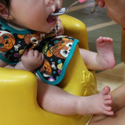 7か月児の離乳食教室の説明
