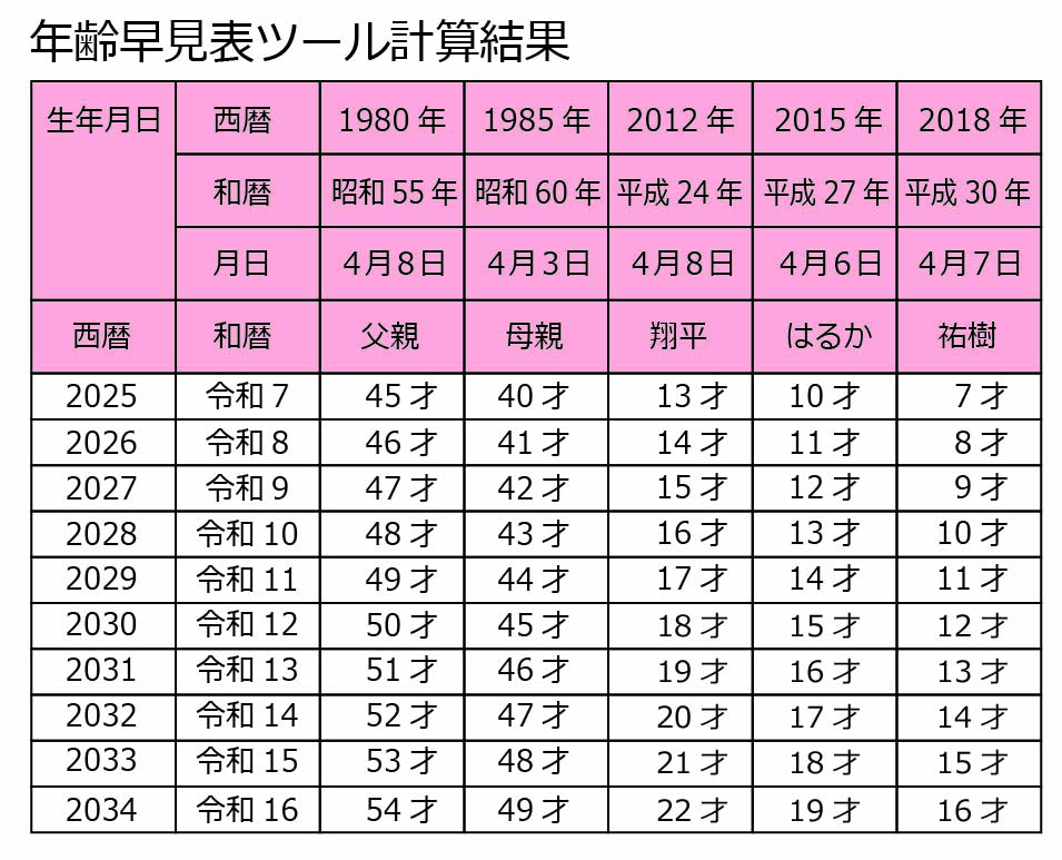 年齢早見表ツールPDFイメージ